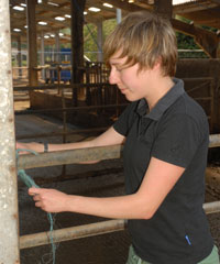 Student quiet time on farm